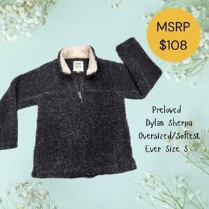Dylan Cozy Black Sherpa Quarter Zip Pullover Size S (Oversized Fit)